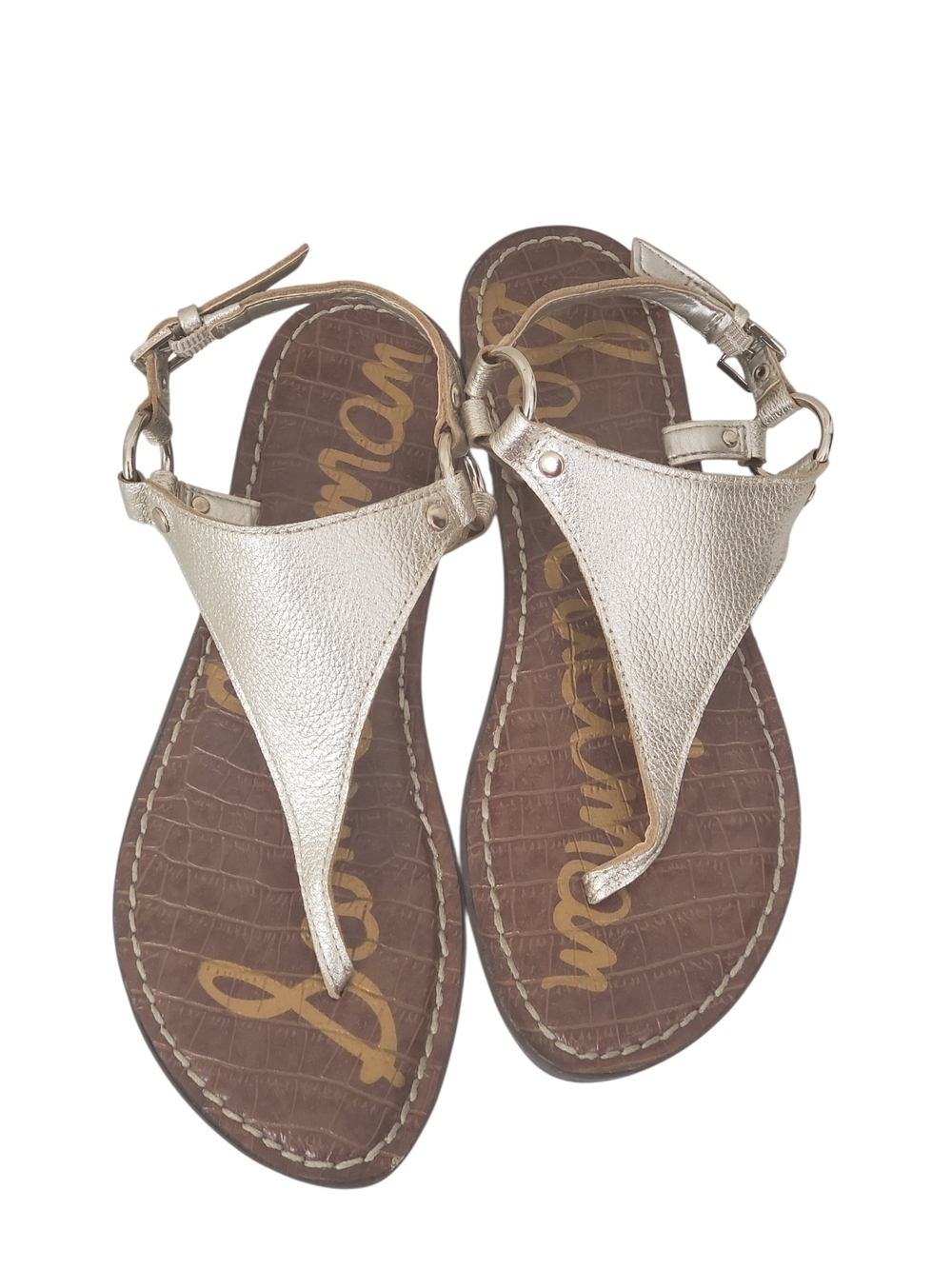 Sam Edelman Blush Gold Greta Flat Thong Sandal Size 6.5